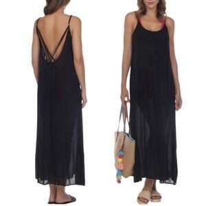 NWT Raviya black Sleeveless lightweight maxi dress swimsuit cover up medium